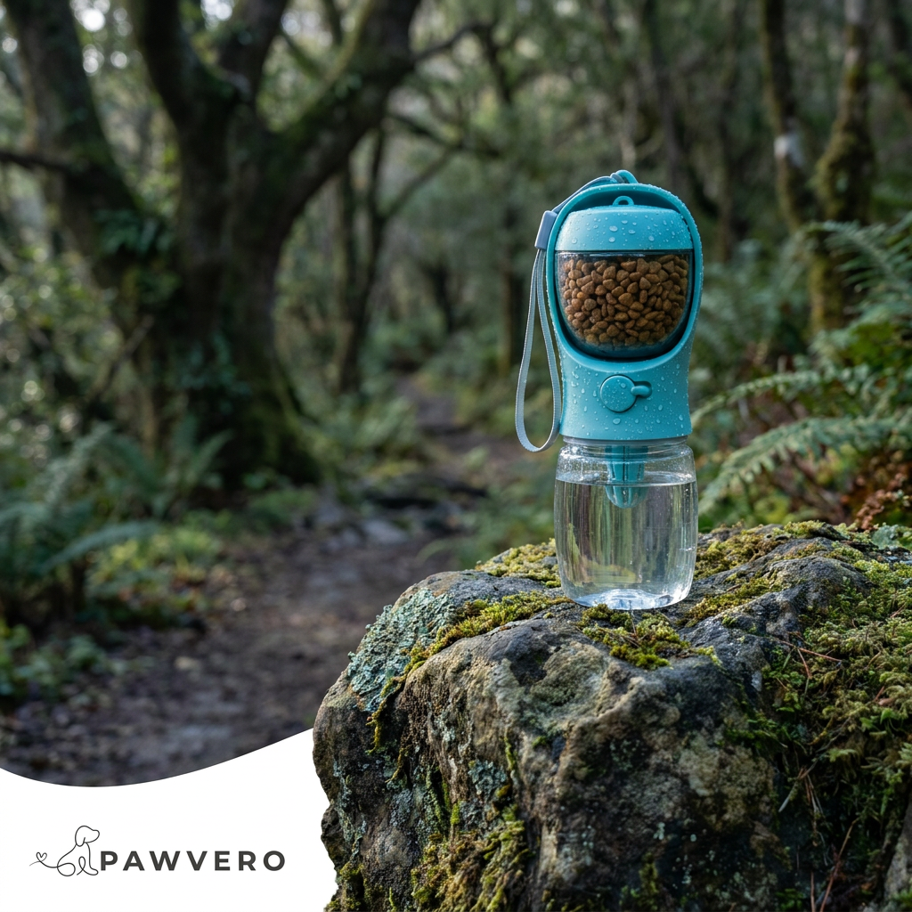 2-in-1 Portable Pet Water Bottle & Food Dispenser — Travel Essential for Dogs & Cats