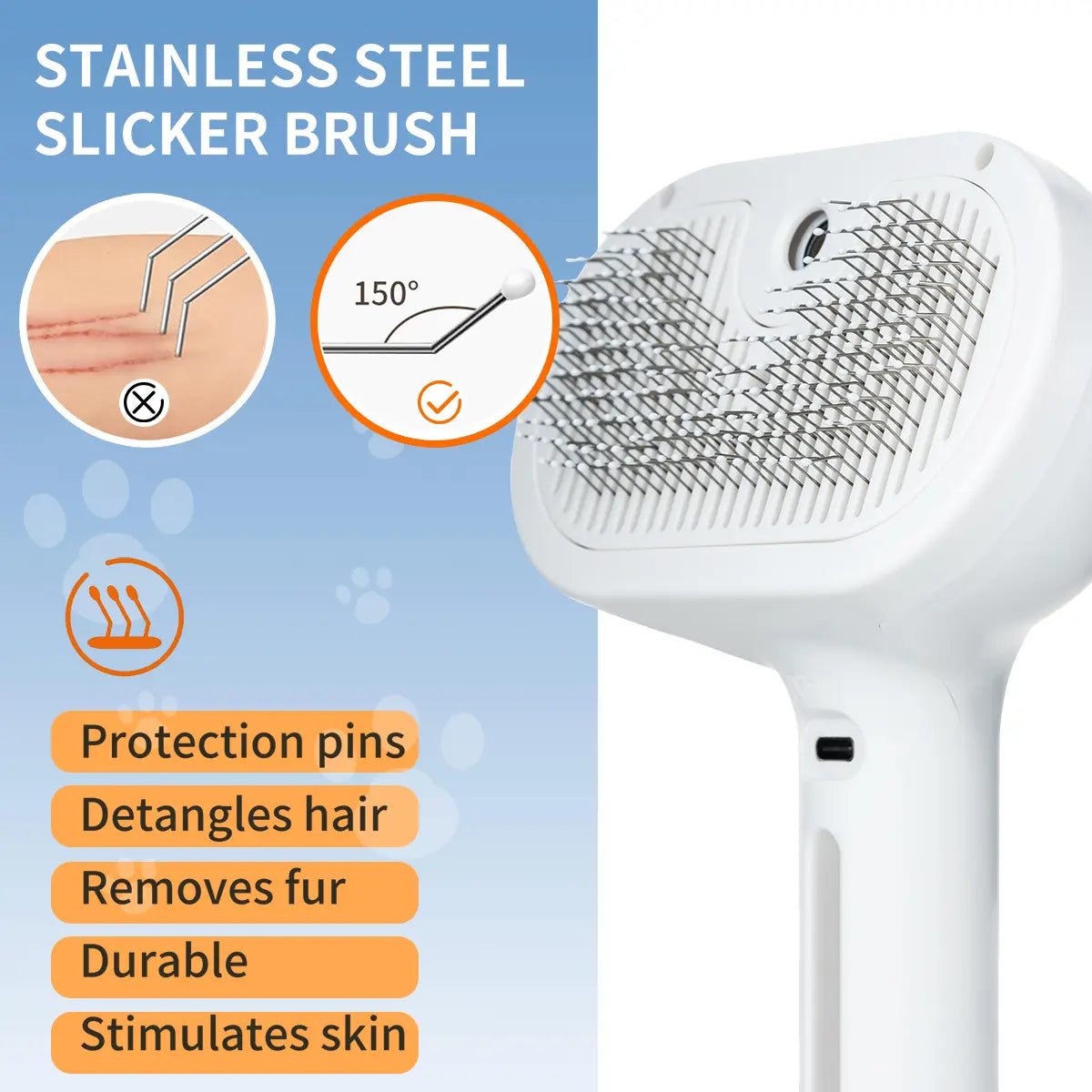 Revolutionary Pet Spray Hair Removal Comb - Effortless Grooming for Dogs & Cats with Shedding Button