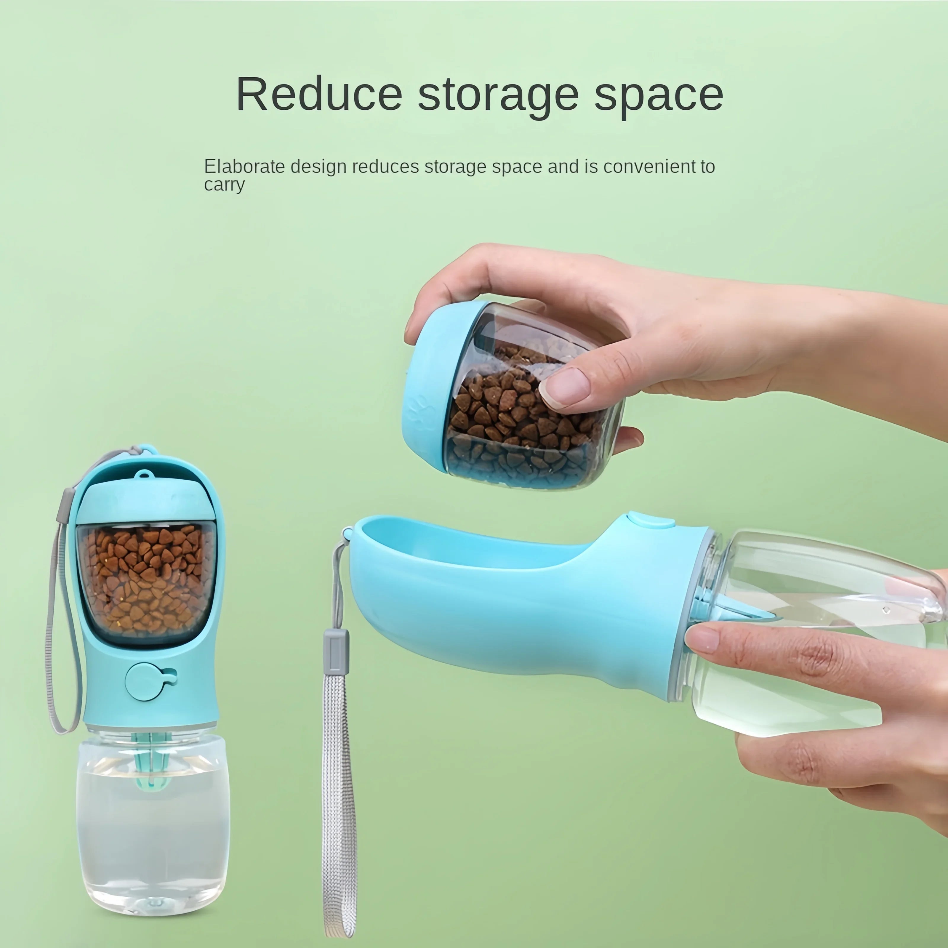 2-in-1 Portable Pet Water Bottle & Food Dispenser — Travel Essential for Dogs & Cats