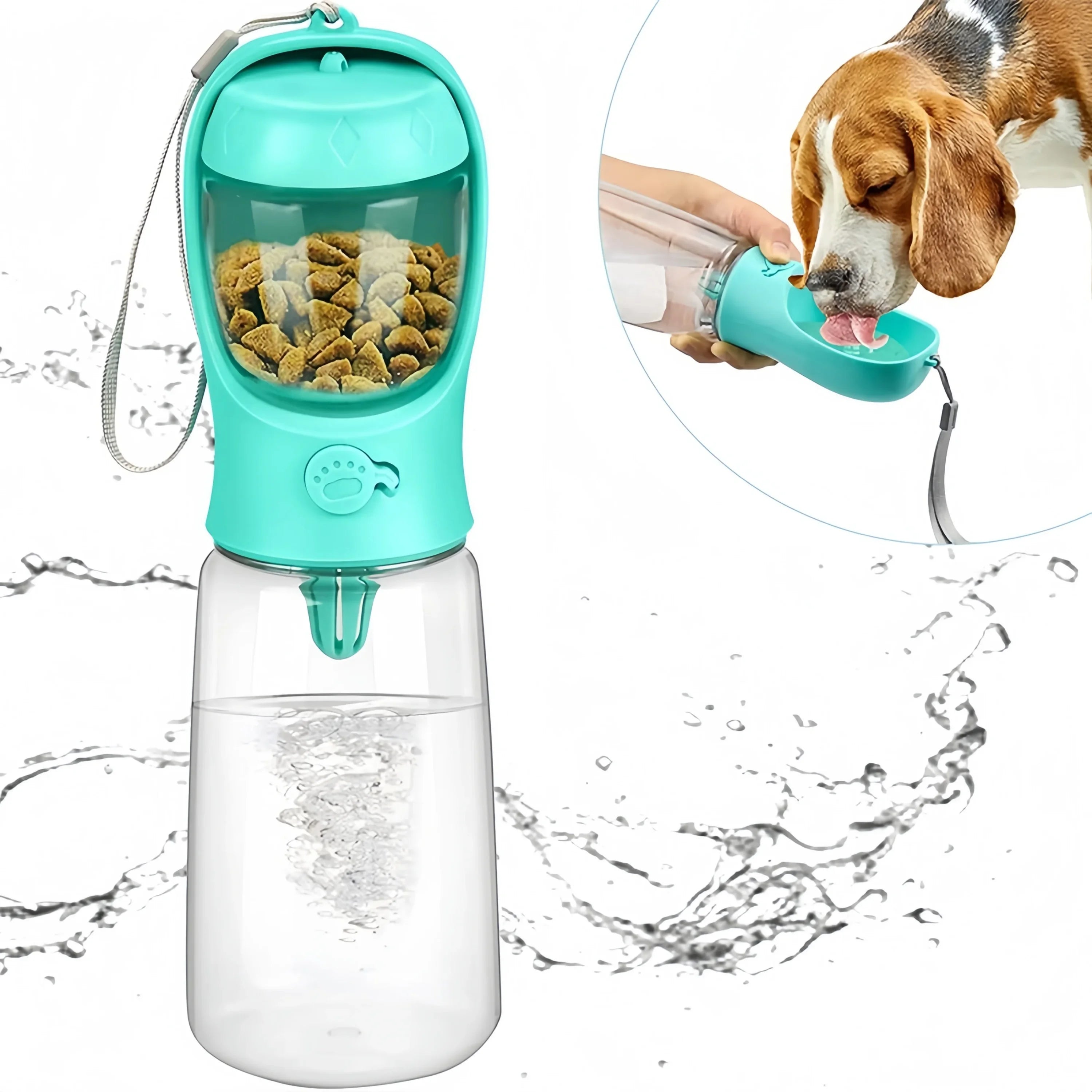 2-in-1 Portable Pet Water Bottle & Food Dispenser — Travel Essential for Dogs & Cats